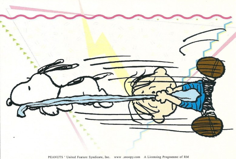 snoopy stealing linus blanket