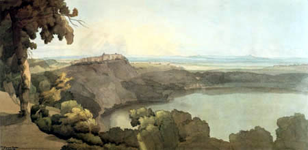 Lake Albano with Castel Gandolfo