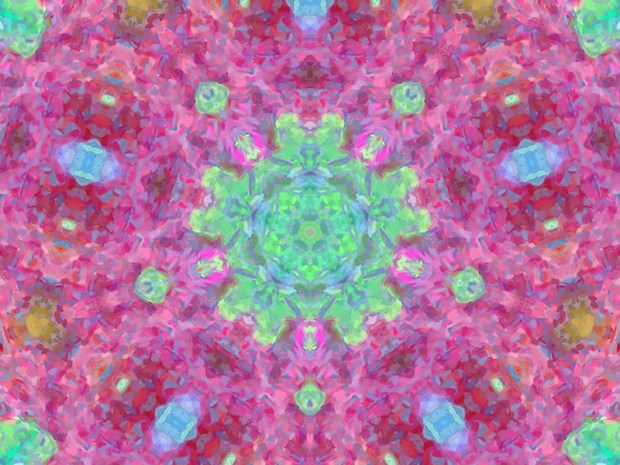pink garden party painterly mandala
